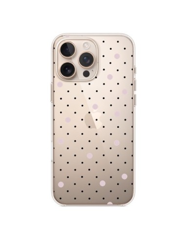 Cover iPhone 16 Pro Max Punti Rosa Trasparente - Project M