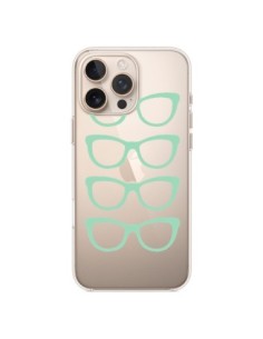 Cover iPhone 16 Pro Max Occhiali da Sole Verde Menta...