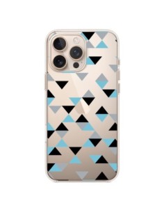 Coque iPhone 16 Pro Max Triangles Ice Blue Bleu Noir...