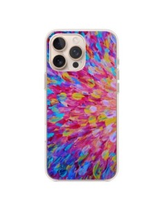 Coque iPhone 16 Pro Max Fleurs Bleues Roses Splash - Ebi...