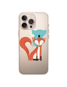 Coque iPhone 16 Pro Max Renard et Koala Love Transparente...