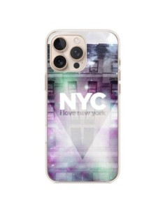 Cover iPhone 16 Pro Max I Love New York City Viola Verde...