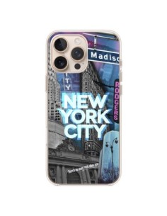 iPhone 16 Pro Max Case New York City Skyscrapers Blue -...