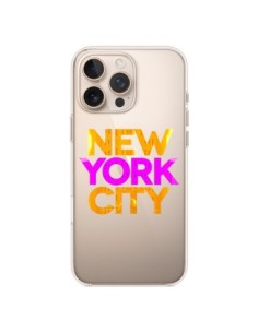Cover iPhone 16 Pro Max New York City NYC Arancione Rosa...
