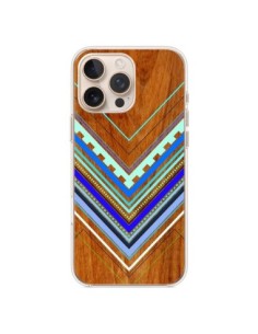 Cover iPhone 16 Pro Max Azteco Arbutus Blue Legno Aztec...