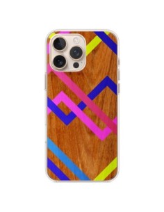 iPhone 16 Pro Max Case Pink Yellow Wood Aztec Tribal -...