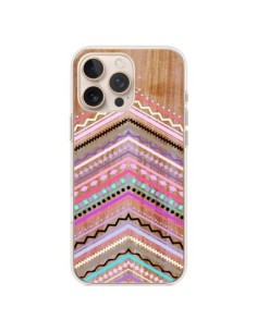 Cover iPhone 16 Pro Max Viola Bosco Legno Azteque Aztec...