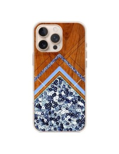 Coque iPhone 16 Pro Max Sequin Geometry Bois Azteque...