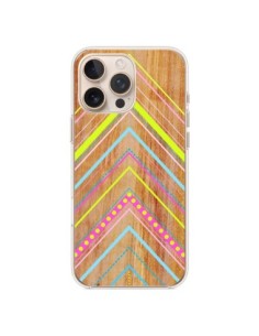 Cover iPhone 16 Pro Max Wooden Chevron Rosa Legno Azteco...