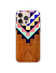 Coque iPhone 16 Pro Max Wooden Tribal Bois Azteque Aztec...