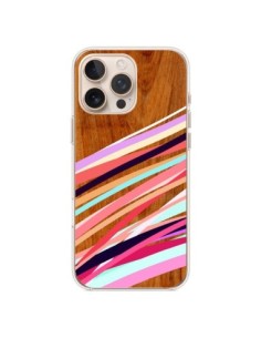 Cover iPhone 16 Pro Max Wooden Waves Coral Legno Azteque...