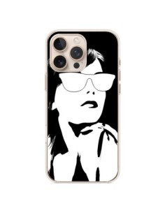Cover iPhone 16 Pro Max Ragazza Occhiali Bianco -...