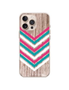 Cover iPhone 16 Pro Max Tribale Azteco Legno Wood Freccia...