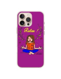 Coque iPhone 16 Pro Max Fille Relax Zen Yoga -...