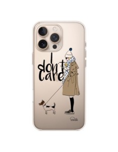 Coque iPhone 16 Pro Max I don't care Fille Chien...