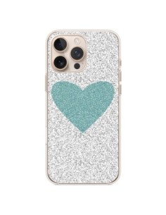 Cover iPhone 16 Pro Max Cuore Blu Verde Argento Amore -...