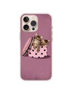 Coque iPhone 16 Pro Max Chaton Chat Kitten Boite Pois -...