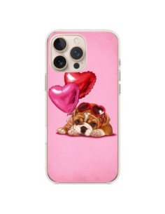 Coque iPhone 16 Pro Max Chien Dog Lunettes Coeur Ballon -...