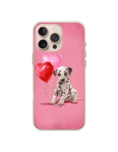 Cover iPhone 16 Pro Max Cane Dalmata Palloncino Cuore -...