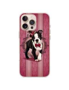 Cover iPhone 16 Pro Max Cane Gentleman Papillon Cappello...