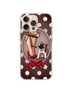 iPhone 16 Pro Max Case Lady Jambes Dog Polka Bow tie -...