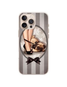 iPhone 16 Pro Max Case Lady Black Bow tie Dog Luxe -...