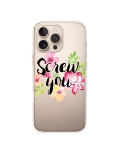 Cover iPhone 16 Pro Max Screw you Flower Fiori...