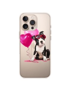 Coque iPhone 16 Pro Max Chien Dog Ballon Lunettes Coeur...