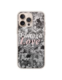 Cover iPhone 16 Pro Max Vintage Amore Nero Fiori - Monica...