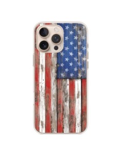 iPhone 16 Pro Max Case Bandierq USA America Vintage Wood...