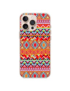 Coque iPhone 16 Pro Max India Style Pattern Bois Azteque...