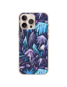 Coque iPhone 16 Pro Max Brushstrokes Tropical Palms Navy...