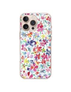 iPhone 16 Pro Max Case Colorful Flowers Petals Blue -...