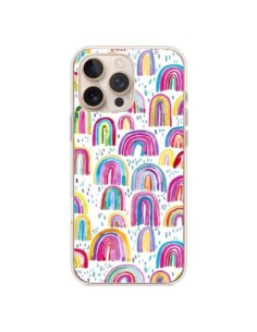 Coque iPhone 16 Pro Max Cute Watercolor Rainbows - Ninola...