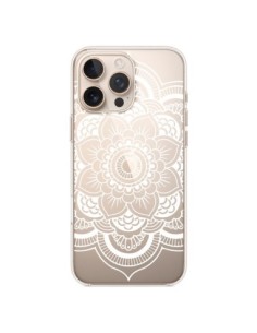 Coque iPhone 16 Pro Max Mandala Blanc Azteque...