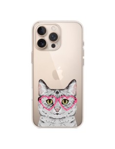 iPhone 16 Pro Max Case Cat Grey Eyes Hearts Clear - Pet...