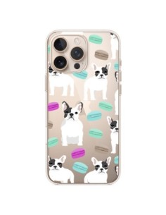 iPhone 16 Pro Max Case Dog Bulldog Macarons Clear - Pet...