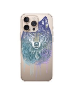 Coque iPhone 16 Pro Max Loup Wolf Animal Transparente -...