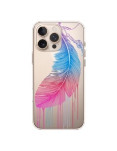 Coque iPhone 16 Pro Max Plume Feather Arc en Ciel...