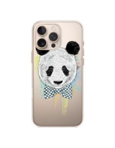 Cover iPhone 16 Pro Max Panda Papillon Trasparente -...