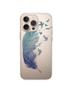 Cover iPhone 16 Pro Max Piuma Vola Uccelli Trasparente -...