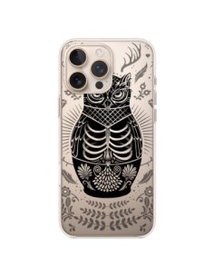 Cover iPhone 16 Pro Max Owl Gufo Scheletro Trasparente -...