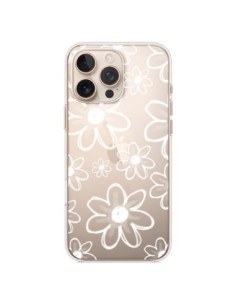 Cover iPhone 16 Pro Max Mandala Bianco Fiore Trasparente...