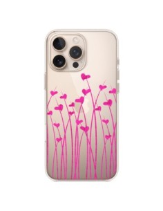 iPhone 16 Pro Max Case Love in Pink Flowers Clear -...