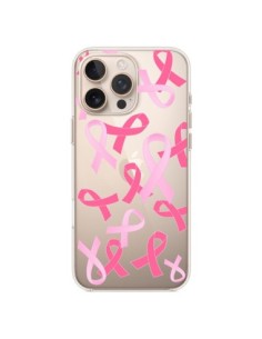 Cover iPhone 16 Pro Max Nastri Rosa Trasparente - Sylvia...