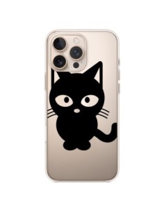 Coque iPhone 16 Pro Max Chat Noir Cat Transparente -...