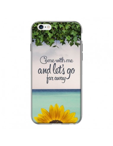 Coque Let's Go Far Away Flower Fleur Tournesol pour iPhone 6 - Eleaxart