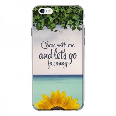 Coque Let's Go Far Away Flower Fleur Tournesol pour iPhone 6 - Eleaxart