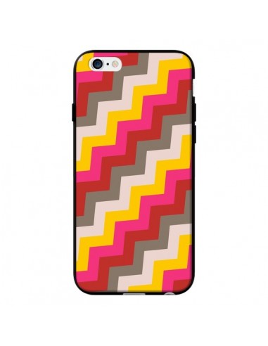 Coque Lignes Triangle Azteque Rose Rouge pour iPhone 6 - Eleaxart