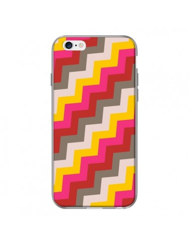 Coque Lignes Triangle Azteque Rose Rouge pour iPhone 6 - Eleaxart